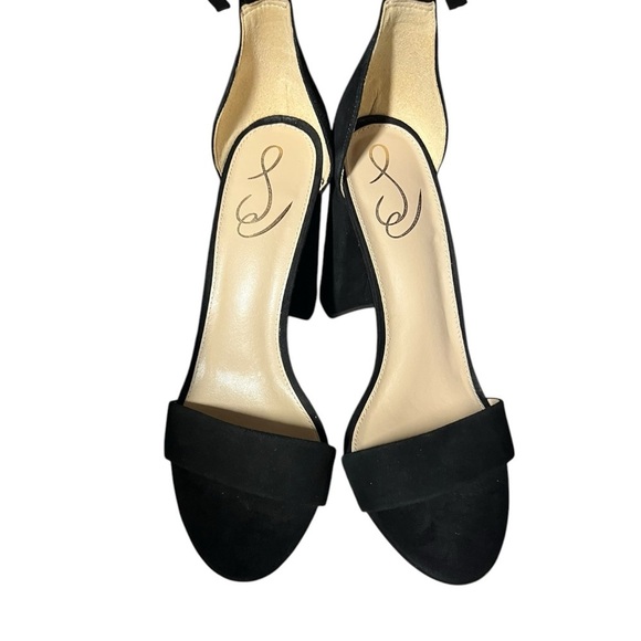 🌻NEW NWOT Sam Edelman Black Suede Leather "Yaro" Block Heel Sandals Size 10 - Picture 8 of 11
